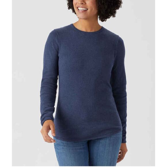 Duluth Women's Shiftless Crewneck Sweater Pullover Size Small Heather Navy Blue - Picture 1 of 8